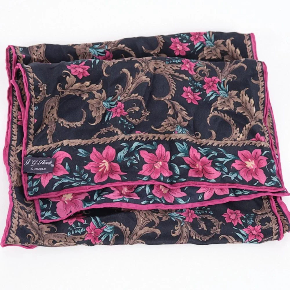 JG Hook Floral 100% Silk Scarf - Picture 6 of 6